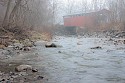 Everett Covered Bridge in the Fog\n\nLandscape