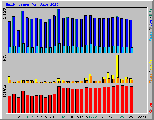 Daily usage for July 2025