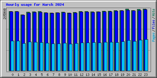 Hourly usage for March 2024