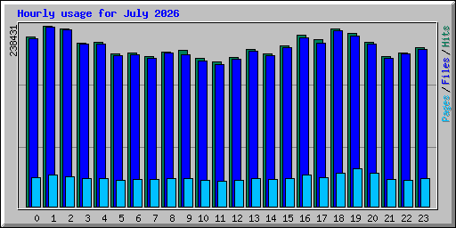 Hourly usage for July 2026